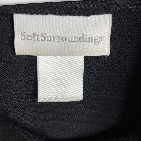 Soft Surroundings Sweater Womens M Petite Oversized Pullover Cowl Neck Black - Picture 3 of 4